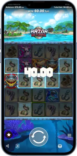 Razor Returns Gewinn von 40 Euro im mobilen Spiel